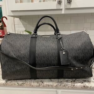 Michael Kors Black and Gray Duffel Bag